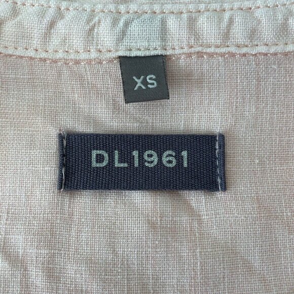 DL 1961 Women's Pink Candice 100% Linen Elbow Sleeve Crop Blouse Top Size XS - Picture 3 of 10